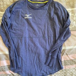 Mizuno Long Sleeve Heather Purple Performance Tee